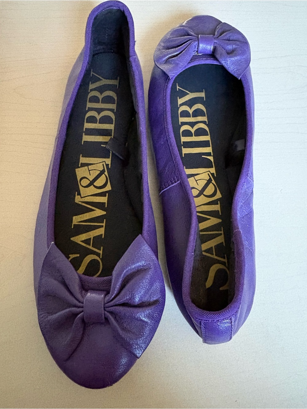 Sam & Libby Purple Bow Ballet Flats